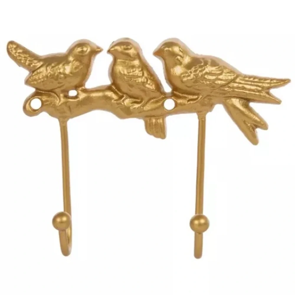 Golden Birds On Branch Wall Hook